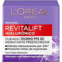 Imagem da oferta L'Oréal Paris Creme Facial Anti-Idade com Ácido Hialurônico Revitalift Diurno FPS 20 49g