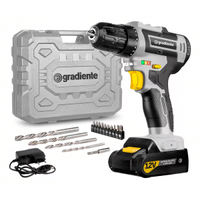 Imagem da oferta Parafusadeira Furadeira Gradiente 12v Com Maleta 3/8 Bivolt