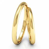 Imagem da oferta Alianças Casamento Linha Classic Ouro 2mm Abaulada Polida