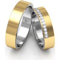 Imagem da oferta Alianças Casamento Ouro e Prata Polida 5mm 10g