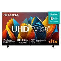 Imagem da oferta Smart TV Hisense UHD 4K 58' 58A6K HDR10+ Dolby Vision Controle por Voz Compatível com Alexa