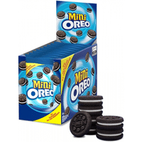 Imagem da oferta 2 Pacotes Mini Biscoito Chocolate Recheio Baunilha Oreo - 35g 10 Unidades