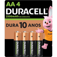 Imagem da oferta Pilha Recarregável AA Pequena DURACELL Com 4 Unidades