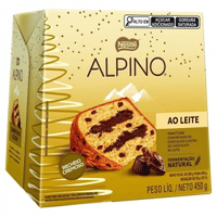 Imagem da oferta Panettone com Gotas de Chocolate ao Leite Recheio Chocolate Alpino Nestlé 450g