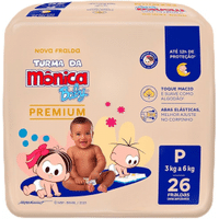 Imagem da oferta Turma da Mônica Baby Premium Jumbo Tam P - 26 Unidades