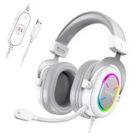 Imagem da oferta Headset Gamer Fifine Ampligame H6X RGB 7.1 Surround 50mm USB PC Móvel e Console branco - H6XW