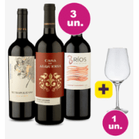 Imagem da oferta Kit 3 Lançamentos Cabernet Sauvignon + Taça Cristal