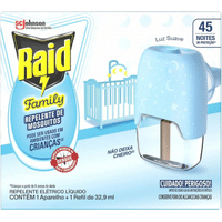 Imagem da oferta Raid Repelente Elétrico Líquido 45 Noites Family Aparelho+Refil