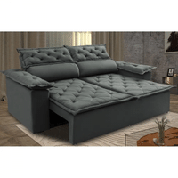 Imagem da oferta Sofá 3 Lugares Retrátil e Reclinável Cama inBox Compact 180m Velusoft Cinza - Cinza