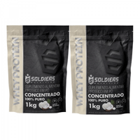 Imagem da oferta Kit: 2 Unidades Whey Protein Concentrado 1kg Importado - Soldiers Nutrition