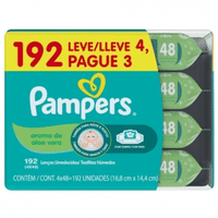 Imagem da oferta Lenços Umedecidos Pampers Aroma de Aloe Vera 192 Unidades