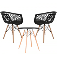 Imagem da oferta Conjunto Mesa 70 cm + 2 Cadeiras Cadeiras Web DSW para Sala de Estar Jantar e Recepção