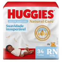 Imagem da oferta 4 Pacotes Fralda Huggies Natural Care RN - 34 Unidades Cada