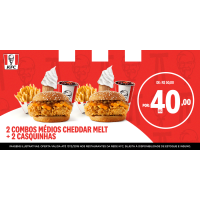 Imagem da oferta KFC 2 combos médios cheddar + 2 casquinhas