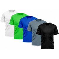 Imagem da oferta Kit 5 Camisetas Masculina Dry Fit Proteção Solar UV Básica Lisa Treino Academia