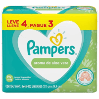 Imagem da oferta Lenços Umedecidos Pampers Aroma de Aloe Vera 192 Unidades