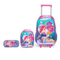 Imagem da oferta Kit Mochila Escolar De Rodinhas Estojo E Lancheira Infantil