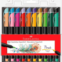 Imagem da oferta Caneta Ponta Pincel Lettering Faber-CastellSupersoft Brush15.0720SOFT 20 cores