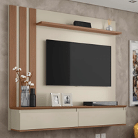 Imagem da oferta Painel Home Patrimar Trend com 160 cm de Largura Ideal para TV de até 46\" - White/Canelato