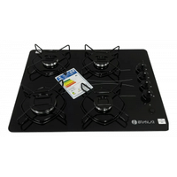 Imagem da oferta Cooktop Braslar Pop Gás 4 Bocas Mesa Vidro - Bivolt Cor Preto 127V/220V