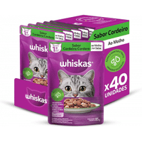 Imagem da oferta Pack Ração Úmida Whiskas Sachê Cordeiro ao Molho para Gatos Adultos 85g - 40 unidades