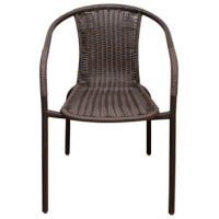 Imagem da oferta Poltrona em Aço com Fibra Sintética Rattan Marrom 77x53x58cm