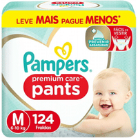 Imagem da oferta Fralda Pampers Pants Premium Care Fácil de Vestir M - 124 Unidades