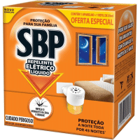 Imagem da oferta Repelente Elétrico Líquido SBP 45 Noites com 1 Aparelho + 1 Refil de 35ml