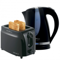 Imagem da oferta Kit Britânia Café da Manhã Prático 2 110V - Chaleira Elétrica 1,7 Litros + Torradeira Large Toast Preta 6 Níveis de Tostagem 750W