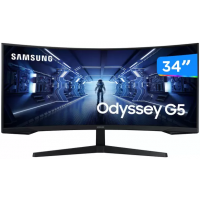 Imagem da oferta Monitor Samsung Odyssey G5 34" Curvo WQHD 165hz 1ms - LC34G55TWWLXZD