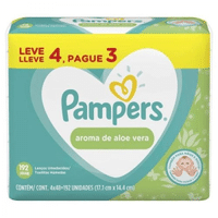 Imagem da oferta Lenços Umedecidos Pampers Aroma de Aloe Vera 192 unidades