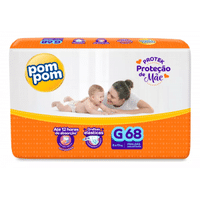 Imagem da oferta Fraldas Pom Pom Proteção de Mãe Derma Protek Tam G - 68 Unidades