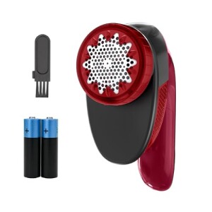 Papa Bolinhas e Fiapos Arno Vermelho e Preto PBVM com manuseio ergonômico ideal para todos os tecidos 2 pilhas AA in