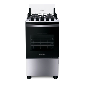 Fogão Brastemp 4 Bocas Inox com Duas Prateleiras com Alturas Ajustáveis - BFO4NBR