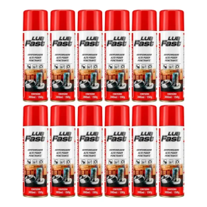 Kit 12 Spray Desengripante Lubfast 300ml Lubrificante Multiuso
