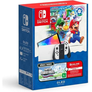 Console Nintendo Switch Oled Nintendo Bundle Super Mario Bros Wonder - 3 Meses Nintendo Switch Online 64gb