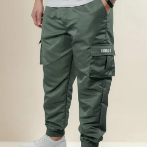 Calça Cargo Corta Vento Jogger Unisex Masculina Verde Skate