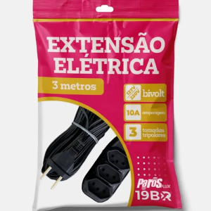 Extensão Elétrica 3 Tomadas Tripolar 3 Metros
