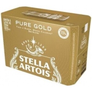 Cerveja Stella Artois, Pure Gold, Lata 350ml, Pack com 8 unidades