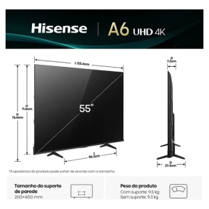 Smart TV Hisense 55" 4K Dolby Vision