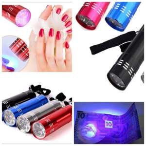 Mini Lanterna Portátil Led Ultra Violeta Seca Unha Gel Uv metal