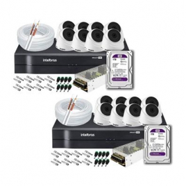 Imagem da oferta 2 Kits 08 Câmeras Infra 720P 1120D VHL + DVR 1108 - 08 Canais HD 1080 Intelbras + HD WD Purple 1TB cada
