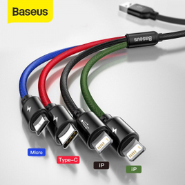 Imagem da oferta Cabo Carregador Micro USB 3 em 1 Tipo c Baseus