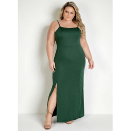 Imagem da oferta Vestido Longo Verde com Fenda e Alças Plus Size - Marguerite