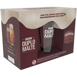 Kit Cerveja Brahma Duplo Malte - 6 Latas 350ml + 1 Copo Brahma 350ml