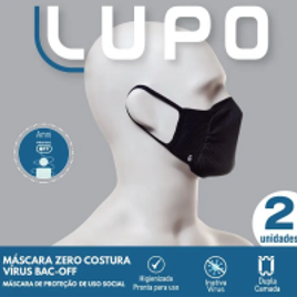 Imagem da oferta Kit com 2 Máscaras de Tecido para Proteção Bac Off Zero Costura - Lupo
