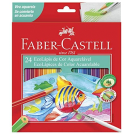 Lápis de Cor Ecolápis Aquarelável 24 Cores Faber-Castell