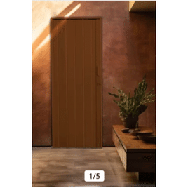 Imagem da oferta Porta Sanfonada de Pvc 210cm x 84cm Marrom Bariri