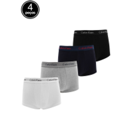 Imagem da oferta Kit 4pçs Cueca Calvin Klein Underwear Boxer Logo Branco/Cinza/Preto