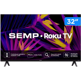 Imagem da oferta Smart TV 32" HD LED Semp Wi-Fi 3 HDMI 1 USB - 32R6610